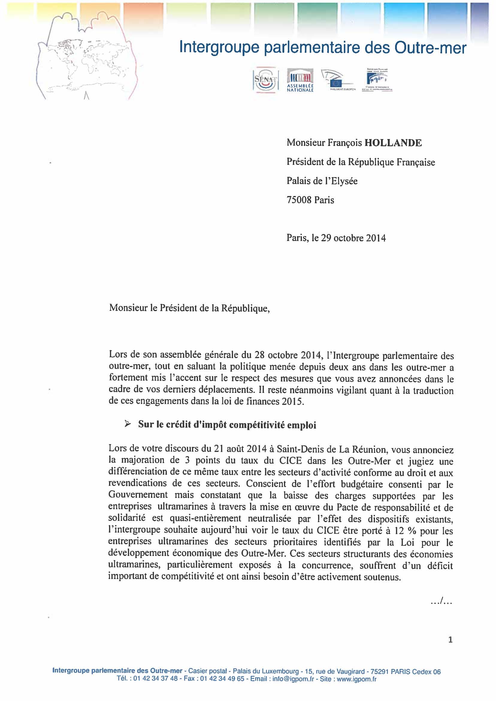 L'Outre-mer ne veut pas être oublié dans le projet de loi de finances 2015