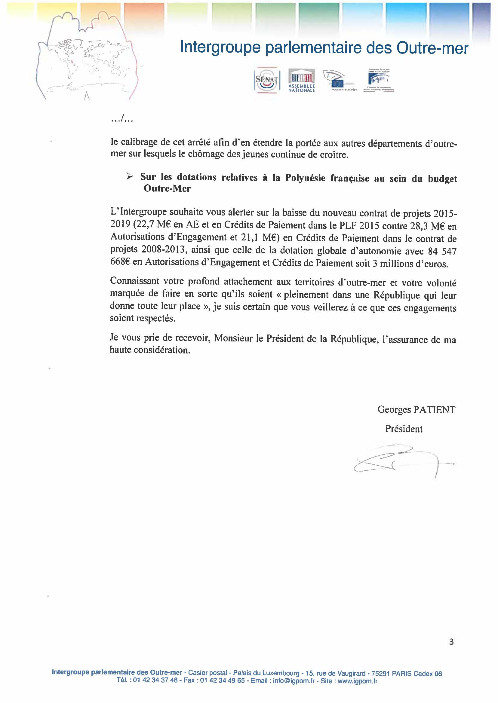 L'Outre-mer ne veut pas être oublié dans le projet de loi de finances 2015