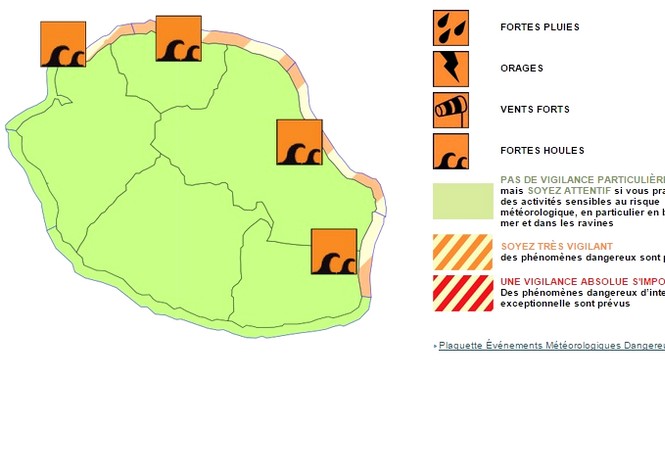 ?La vigilance forte houle s’étend au Sud sauvage