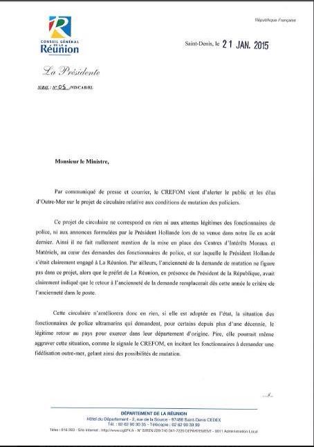 Mutation des policiers : Nassimah Dindar écrit à Bernard Cazeneuve