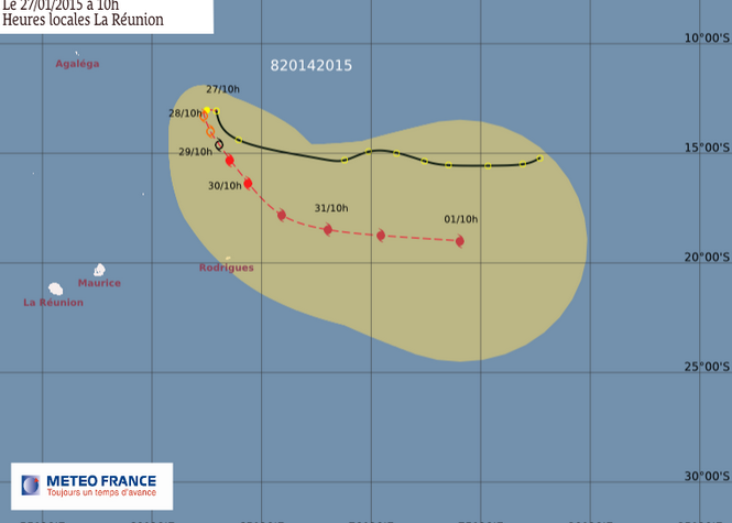 La tempête tropicale modérée Diamondra à 2305 km de la Réunion
