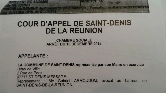 St-Denis: Des ex-employés de la mairie réclament leurs indemnités de licenciement abusif