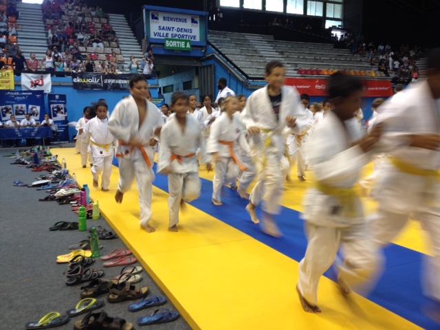 Teddy Riner en showman au stade de l'Est