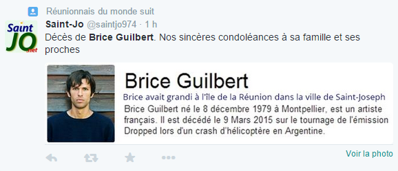 Crash en Argentine: Quand l'artiste de St-Joseph Brice Guilbert est annoncé parmi les victimes
