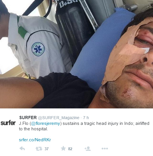 Surf: Jérémy Florès hospitalisé en Indonésie