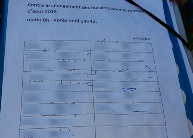 Le Tampon: Une pétition contre le changement d'horaire à l'école SIDR 400