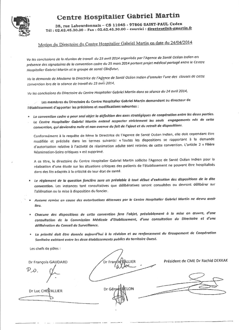 Hôpital Gabriel Martin : Une mystérieuse convention disparue... retrouvée par Zinfos