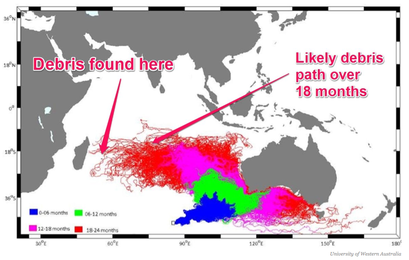 Les Australiens avaient prédit l'arrivée de débris du MH370 à La Réunion