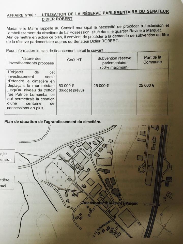 Le sénateur Didier Robert octroie 25.000€ à La Possession