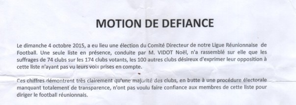 Football: A peine installé, Vidot essuie une motion de défiance