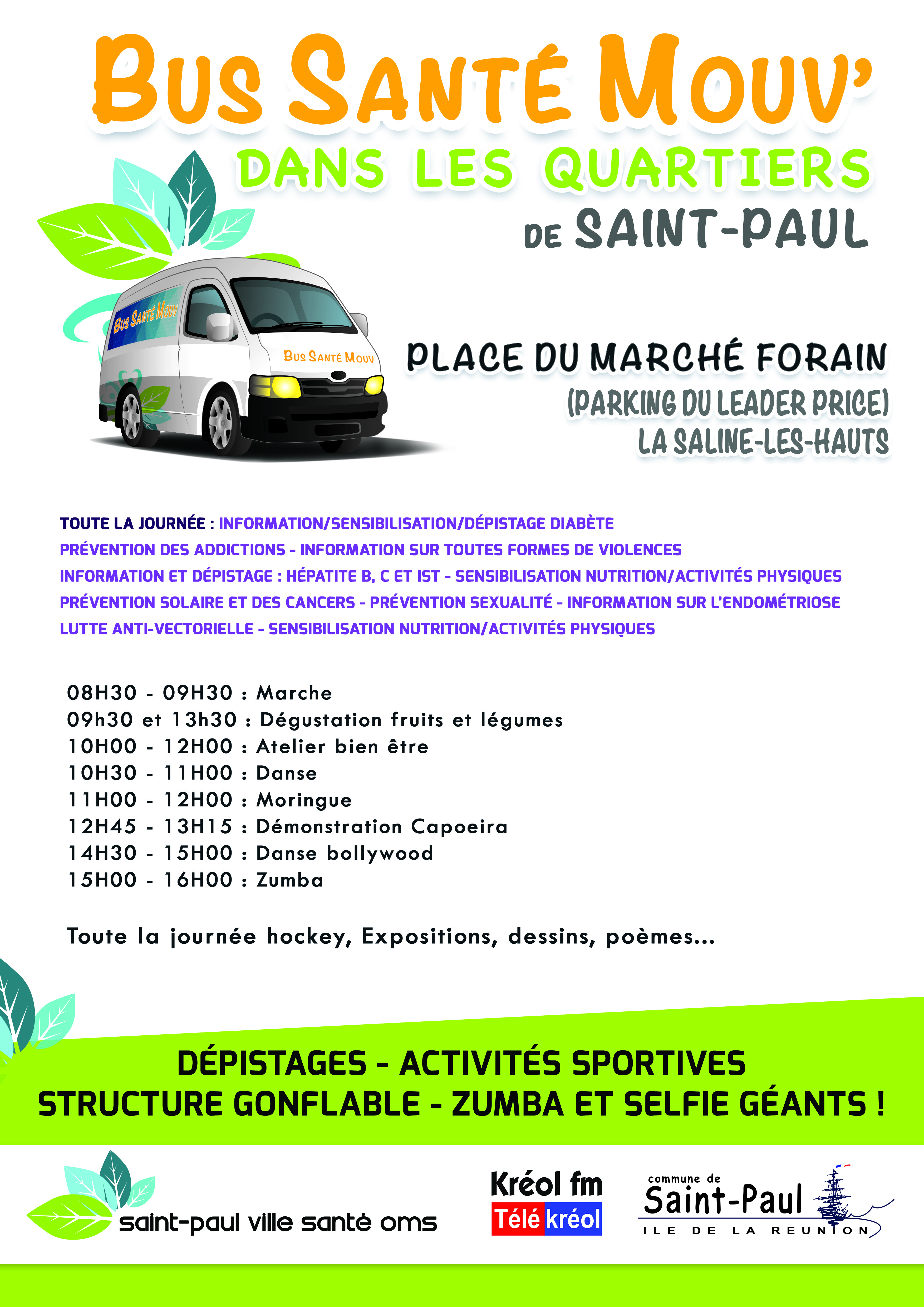 Saint-Paul: Bus Santé Mouv' à la Saline