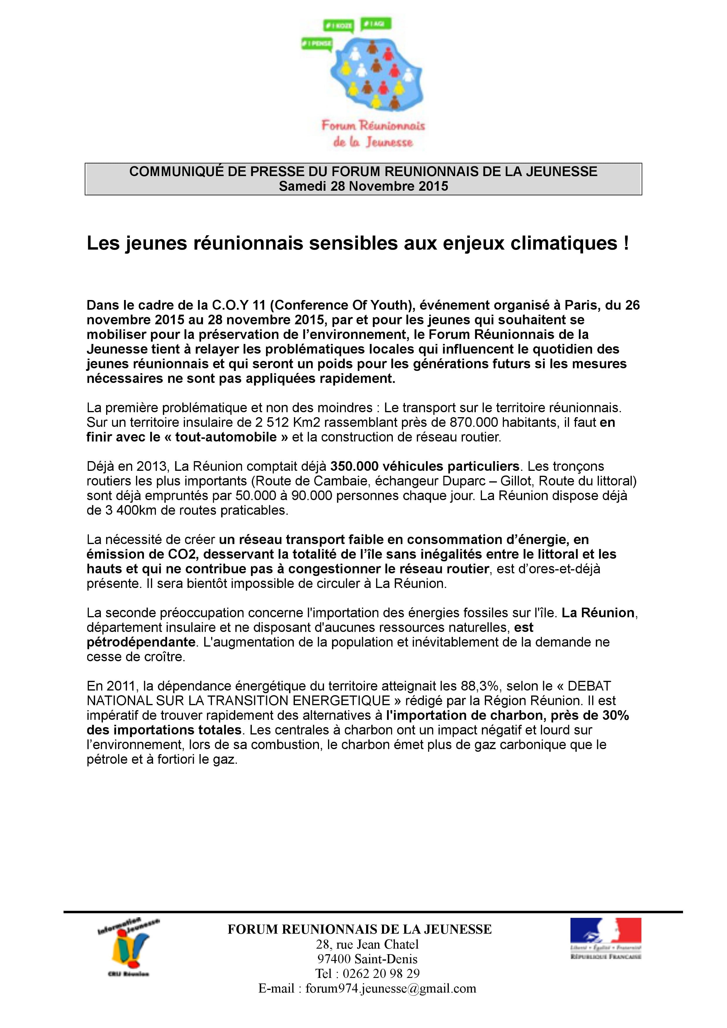 Les jeunes réunionnais sensibles aux enjeux climatiques !