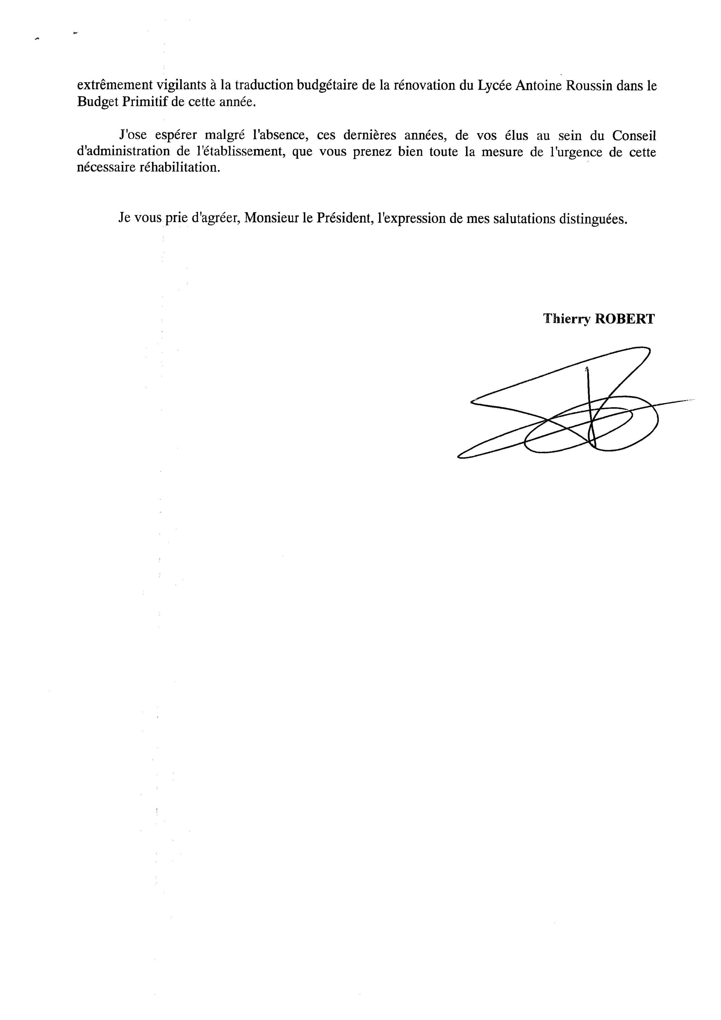 Thierry Robert soutient le mouvement des lycéens de Saint-Louis