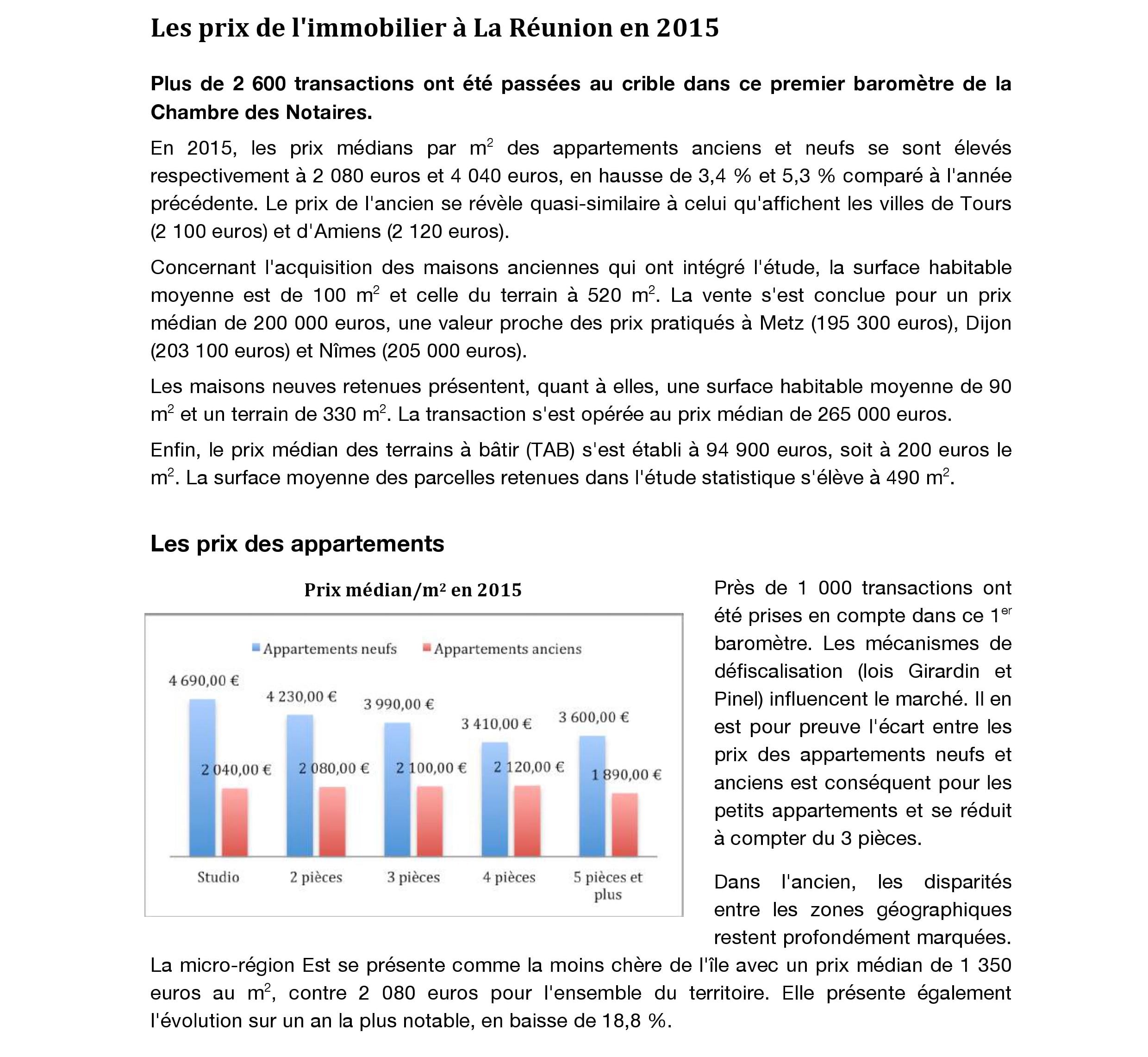 La Chambre des notaires lance son baromètre des prix de l'immobilier