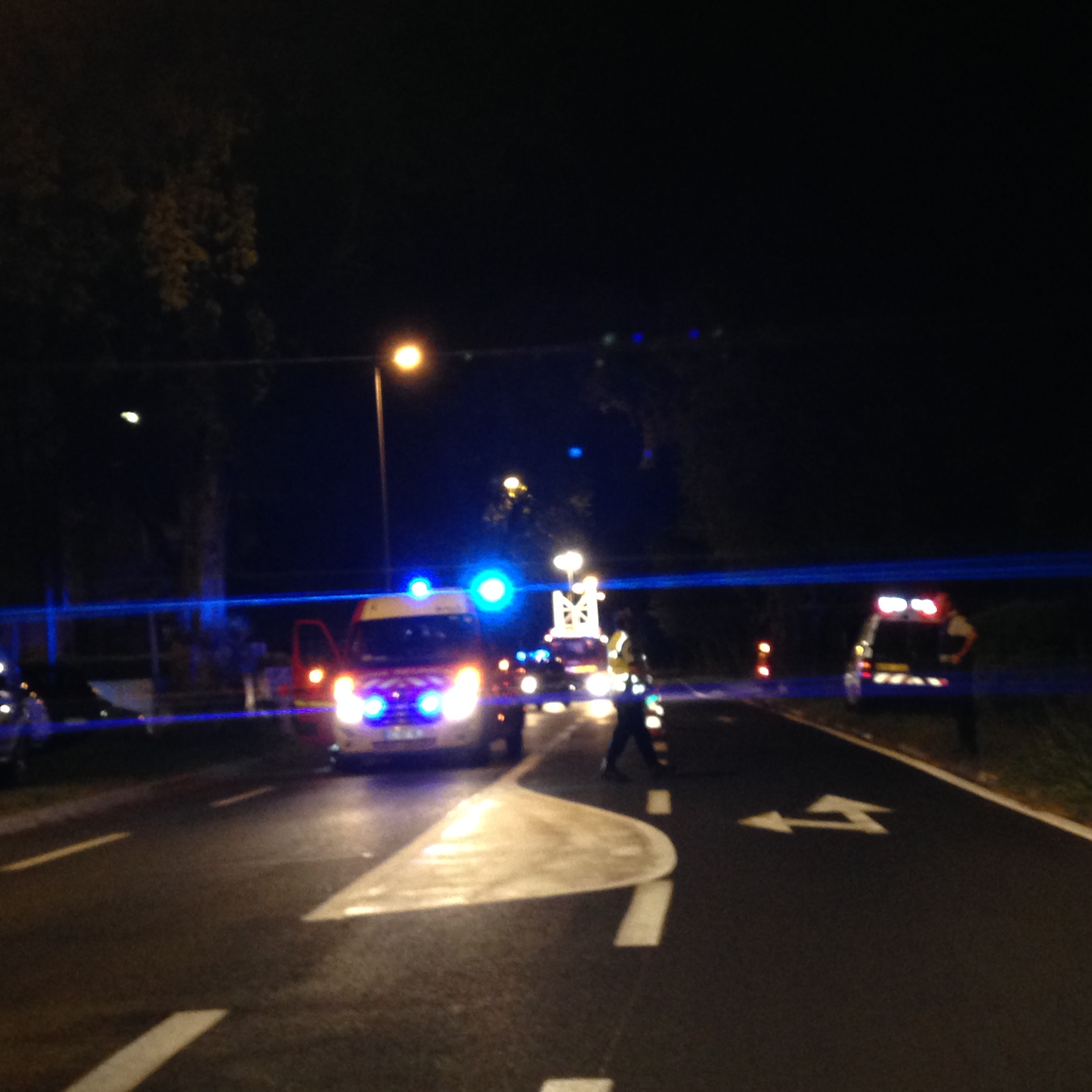 Collision moto/voiture sur la Chaussée royale de Saint-Paul