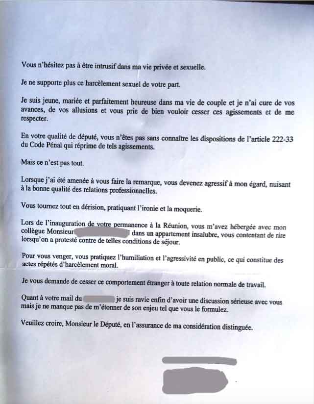 Thierry Robert : Son ex-attachée parlementaire l'accuse de harcèlement sexuel