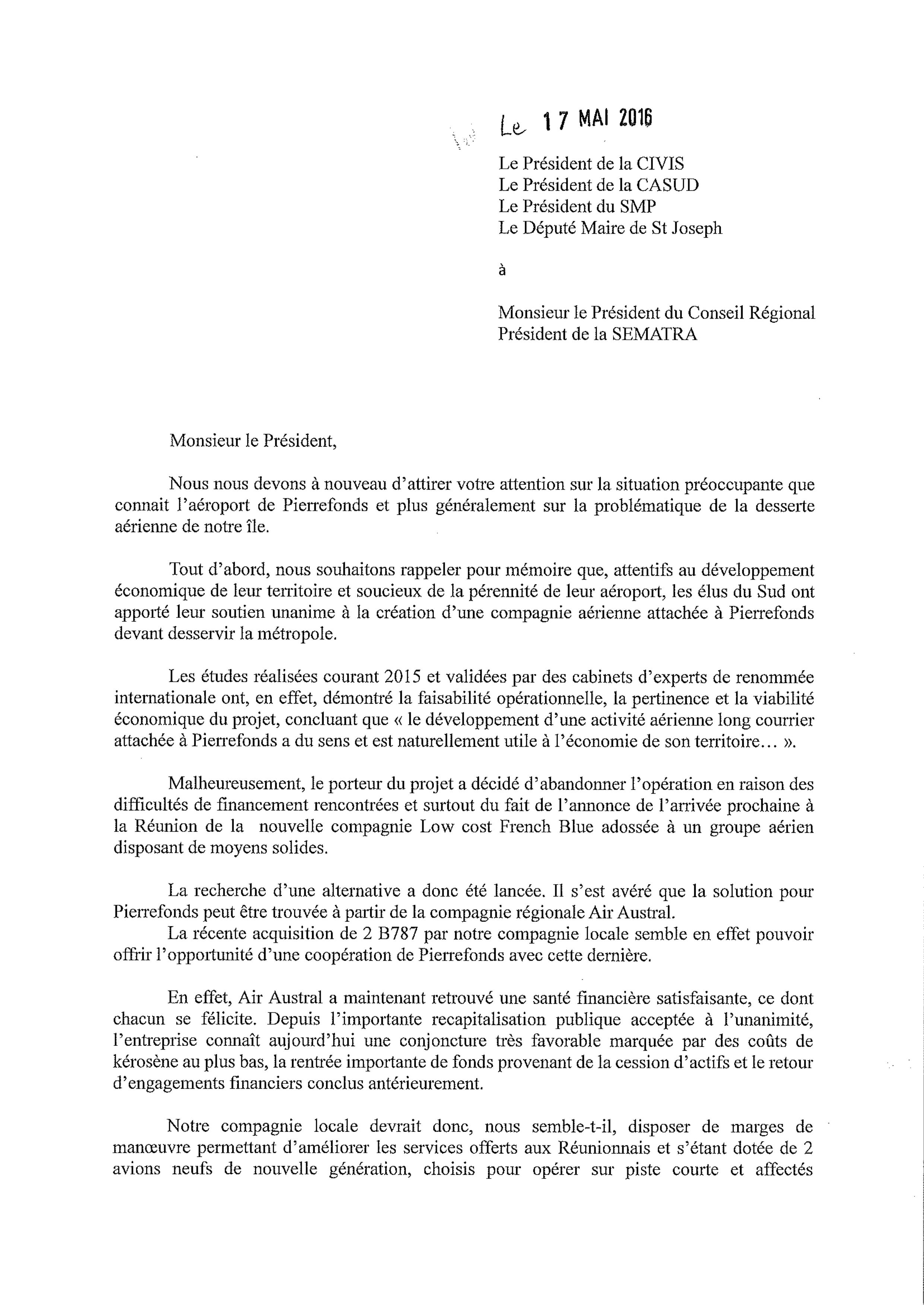 Les élus du sud veulent mobiliser les deux Boeing d'Air Austral pour sauver Pierrefonds