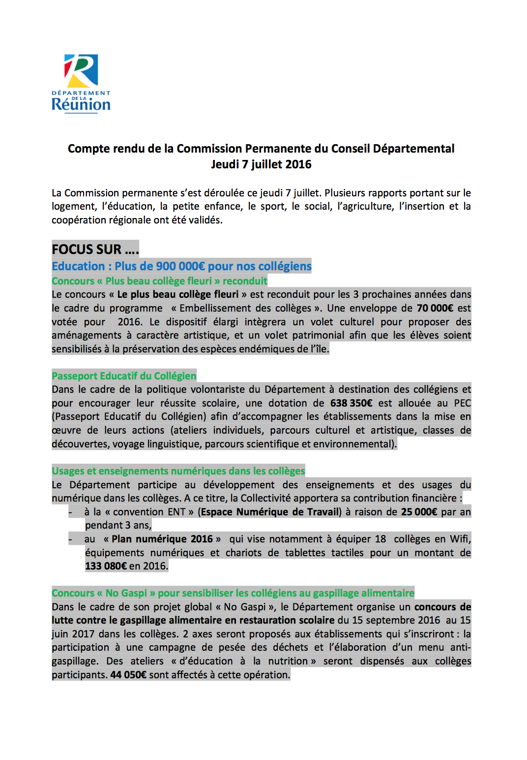 Comptes publics: Le Département veut jouer la carte de la transparence